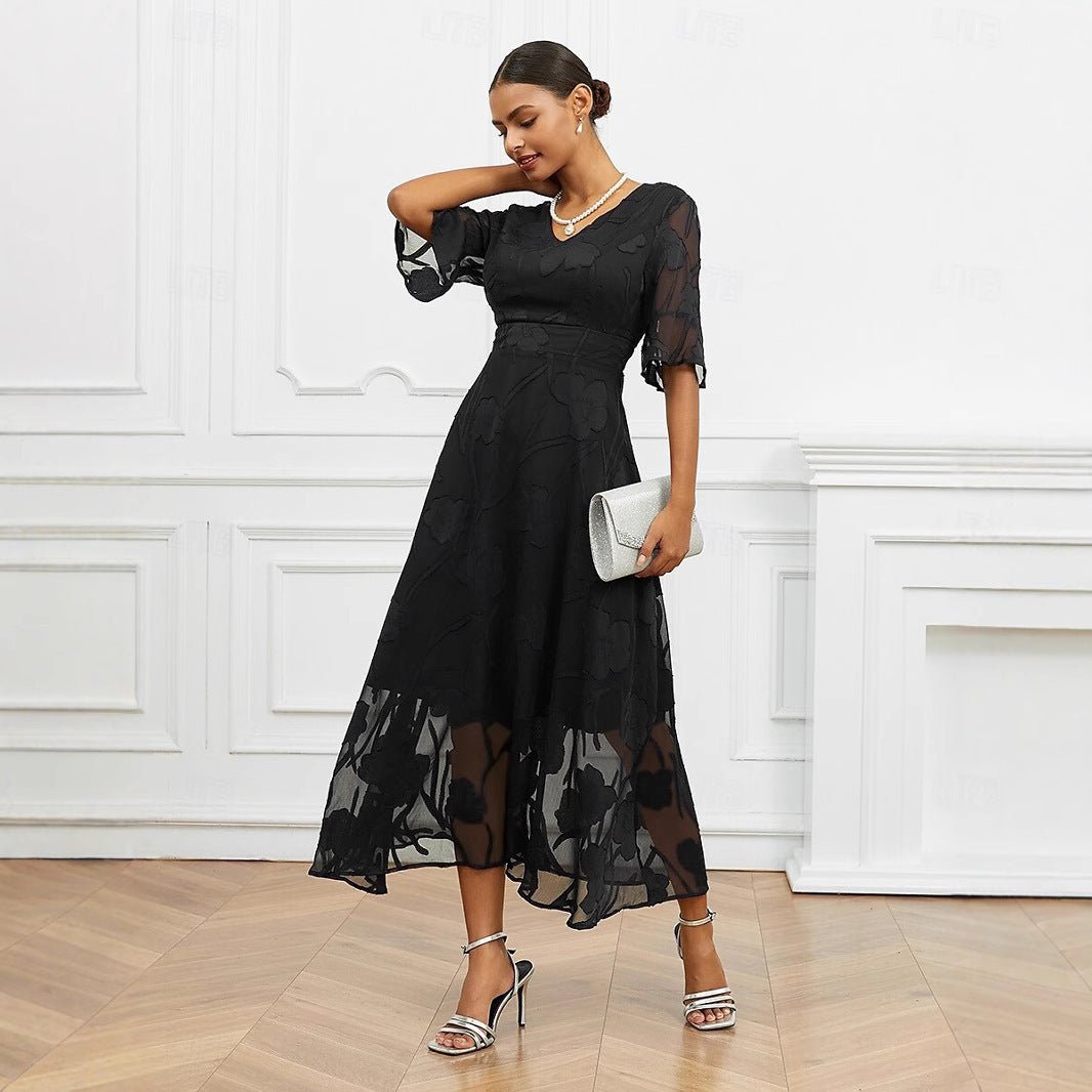 Large Swing Fashionable Elegant V-neck Elegant Dress