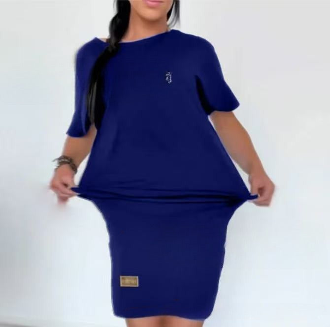 Sports Casual Knitted Short Sleeve Dress