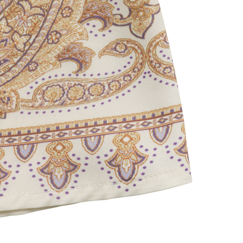 Female Retro Style V-neck Paisley Print Dress