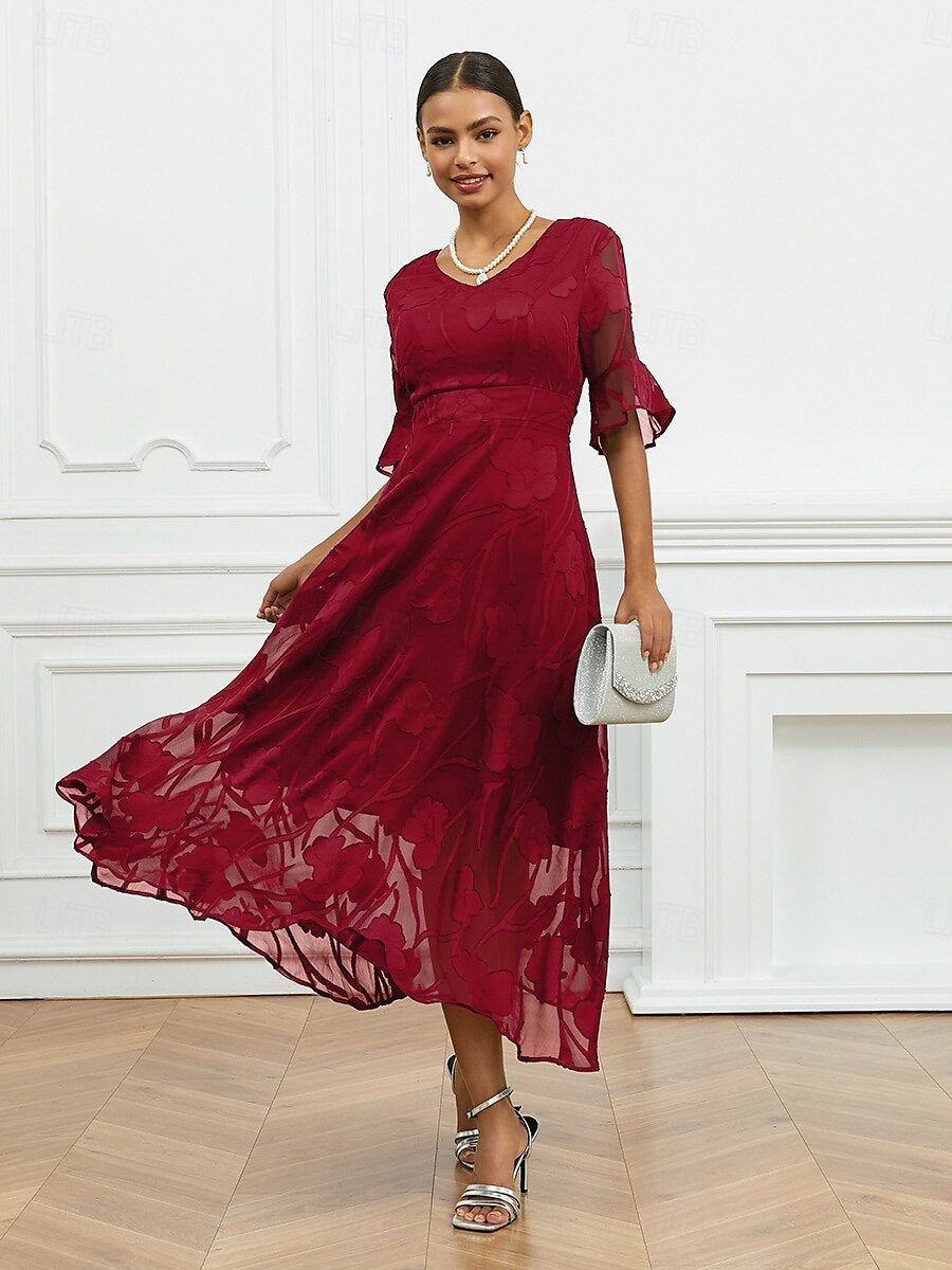 Large Swing Fashionable Elegant V-neck Elegant Dress SuzyFlo