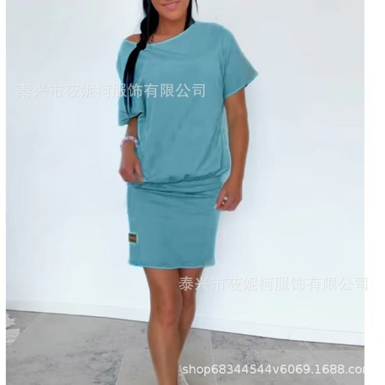 Sports Casual Knitted Short Sleeve Dress