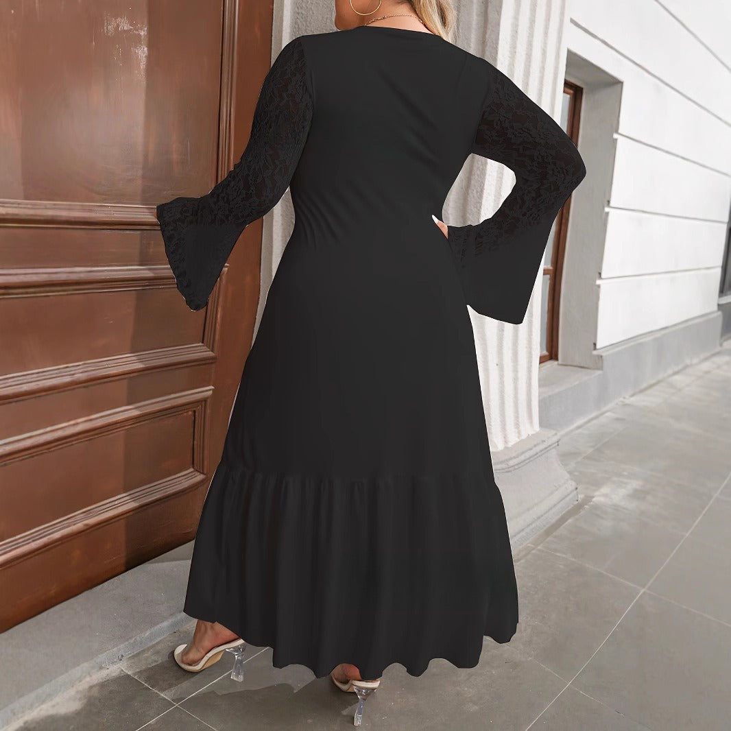 Casual Ladies Plus-sized Elegant Lace Dress