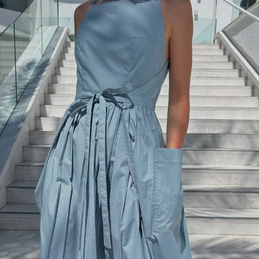Female Solid Color Casual Sleeveless Fashion Dress