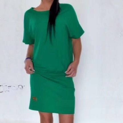 Sports Casual Knitted Short Sleeve Dress