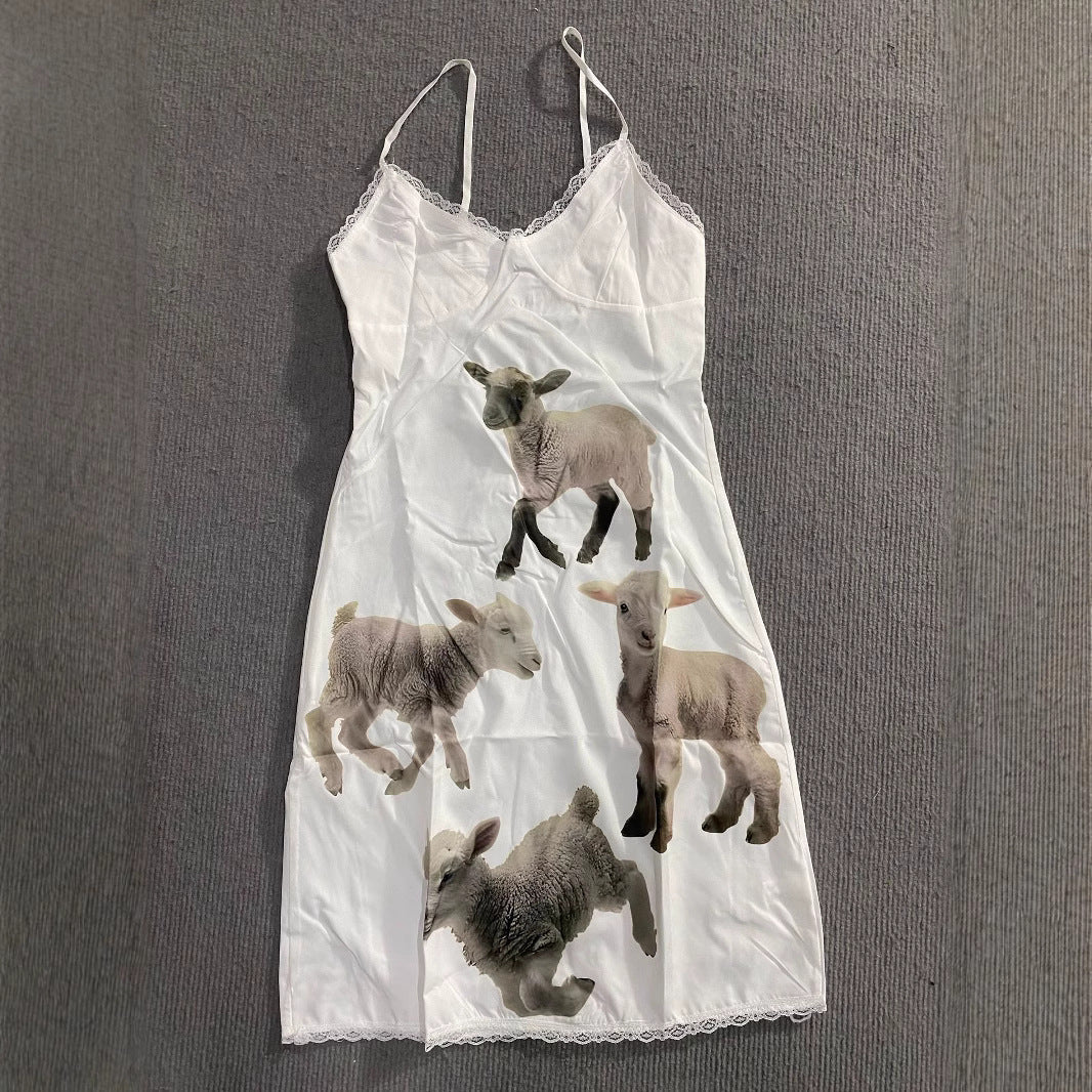 Atmosphere Shaun Lamb Print Female Dress SuzyFlo