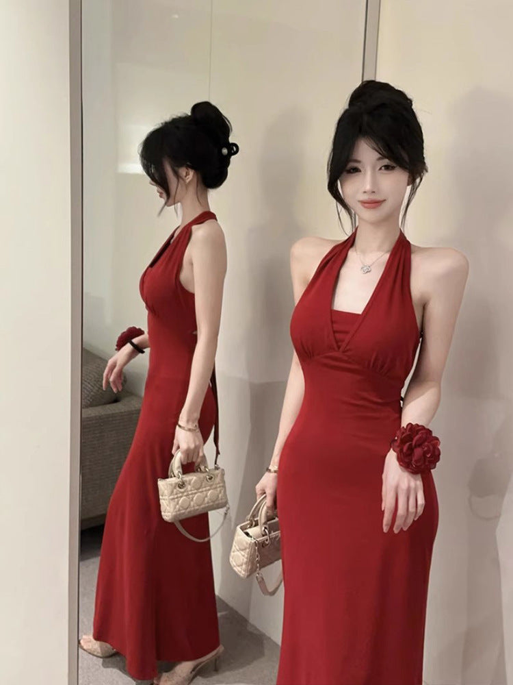 Chic And Beautiful Halter Strap Backless Sling Dress SuzyFlo