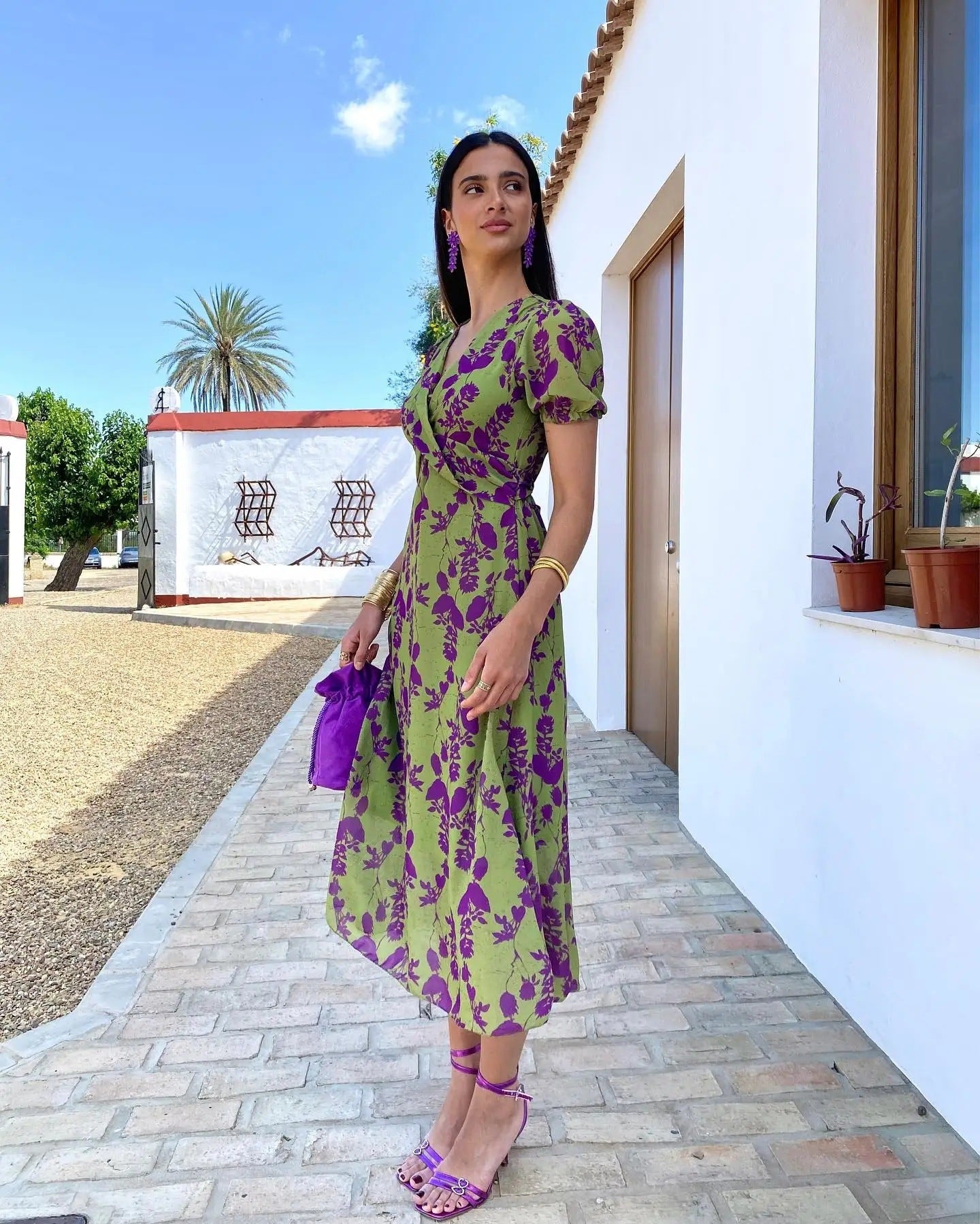 Top Selling V-neck Short Sleeved Dress - Floral Print Pleated Detail Women's Casual Summer Dress