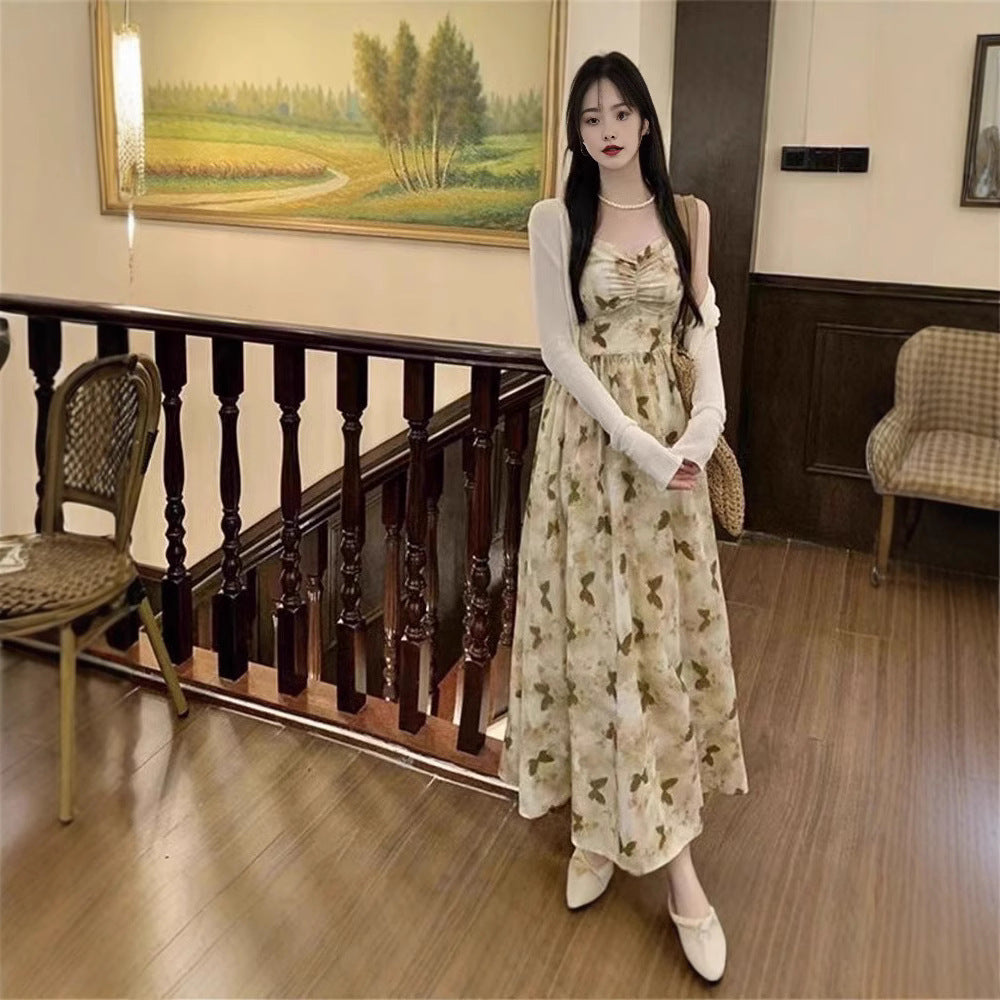 Summer French Style Gentle Pansy Sling Dress SuzyFlo