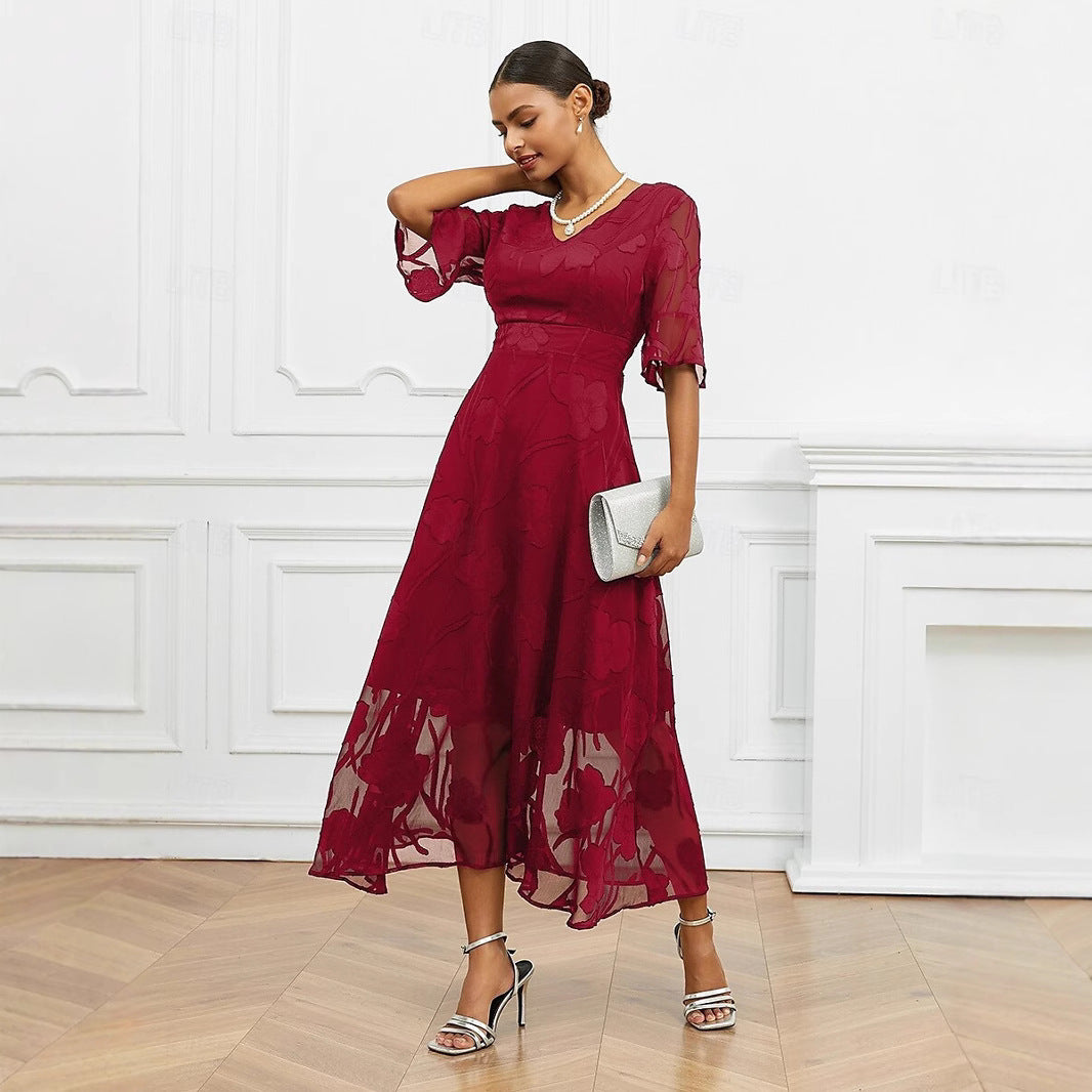 Large Swing Fashionable Elegant V-neck Elegant Dress