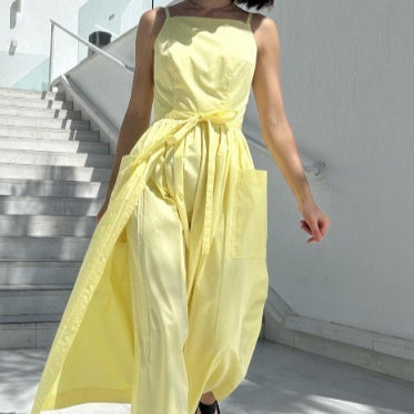 Female Solid Color Casual Sleeveless Fashion Dress