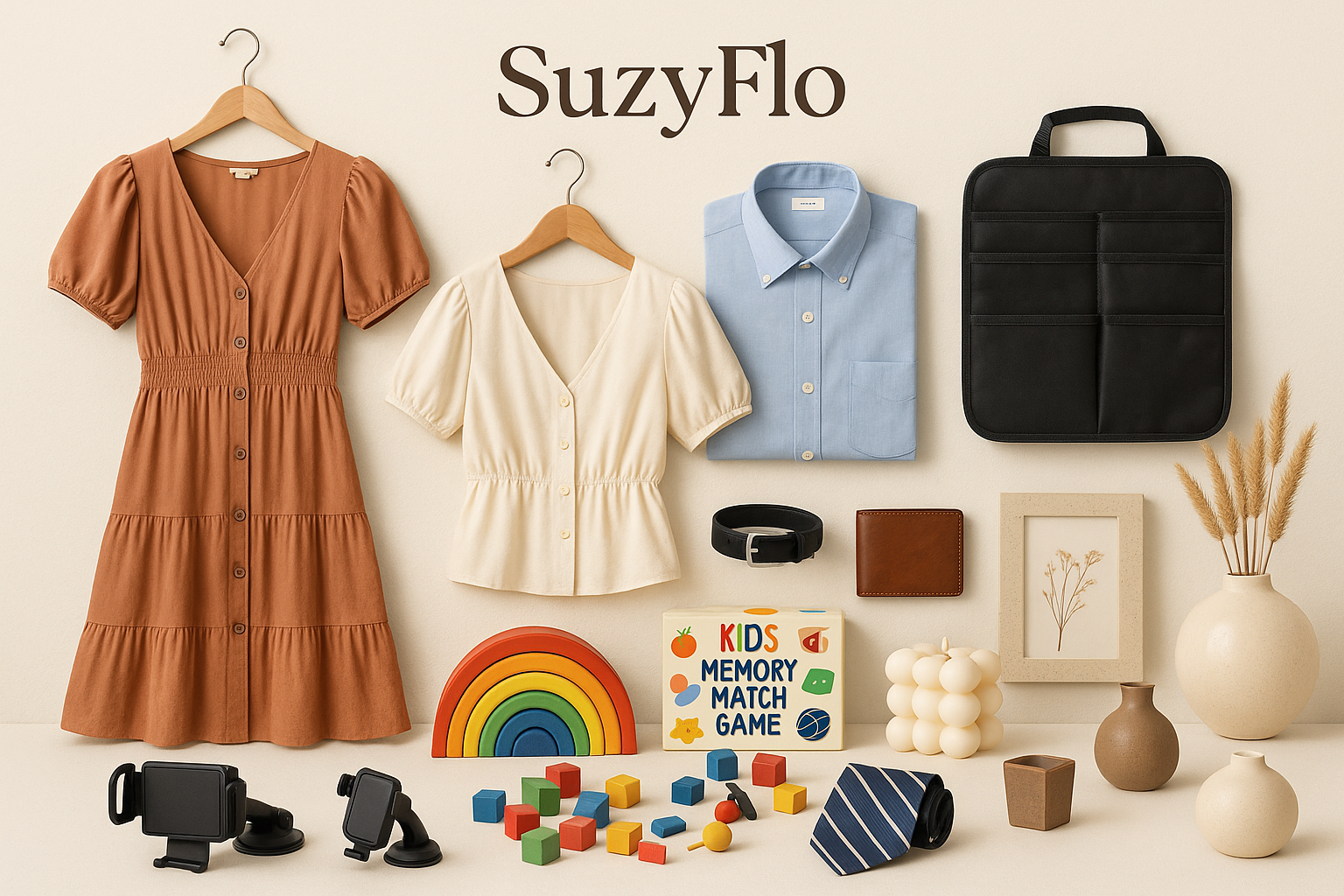 SuzyFlo whomens mens and games for kids accesories for cars and for home mix accesories