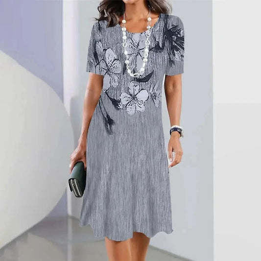 Women's 3d Digital Gradient Geometric Printing Dress