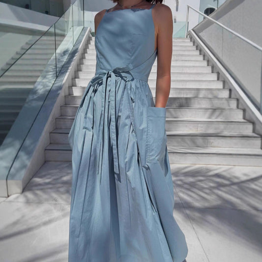Female Solid Color Casual Sleeveless Fashion Dress