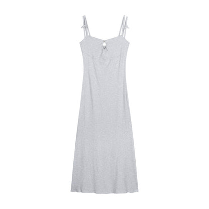 Double-shoulder Strap Sling Waist-tight Slim And Sexy Hip-wrapped Fishtail Dress