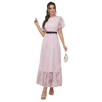 Lace Elegant Women's Dress Including Belt