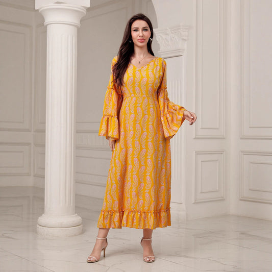 Elegant Digital Printing Plus Size Dress